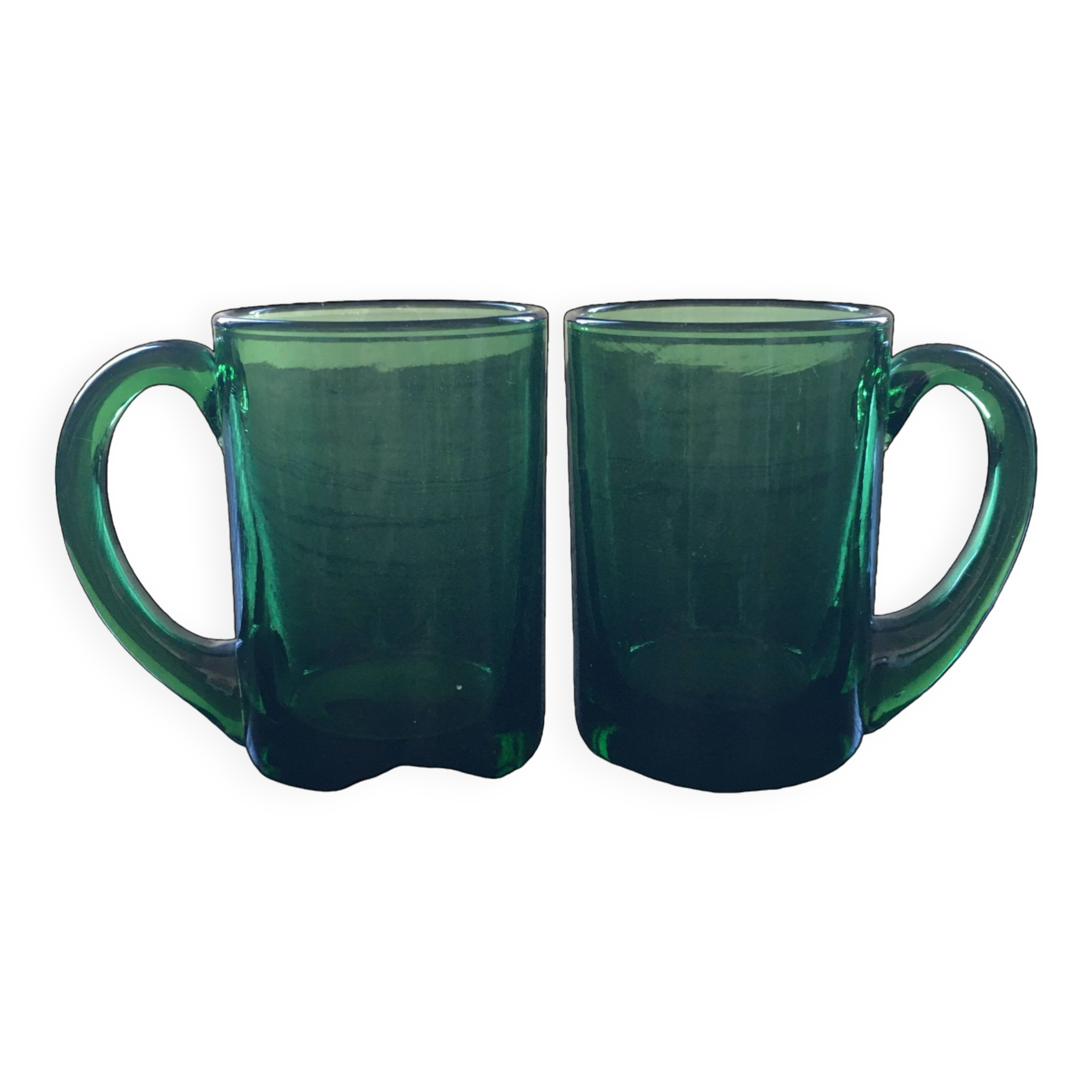 Pair of thick green mugs
