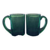 Paire de mugs verts épais