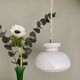 Vintage lampshade pendant light in white opaline