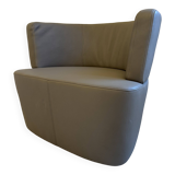 Fauteuil Joel Armchair Eoos Cuir Taupe WALTER KNOLL