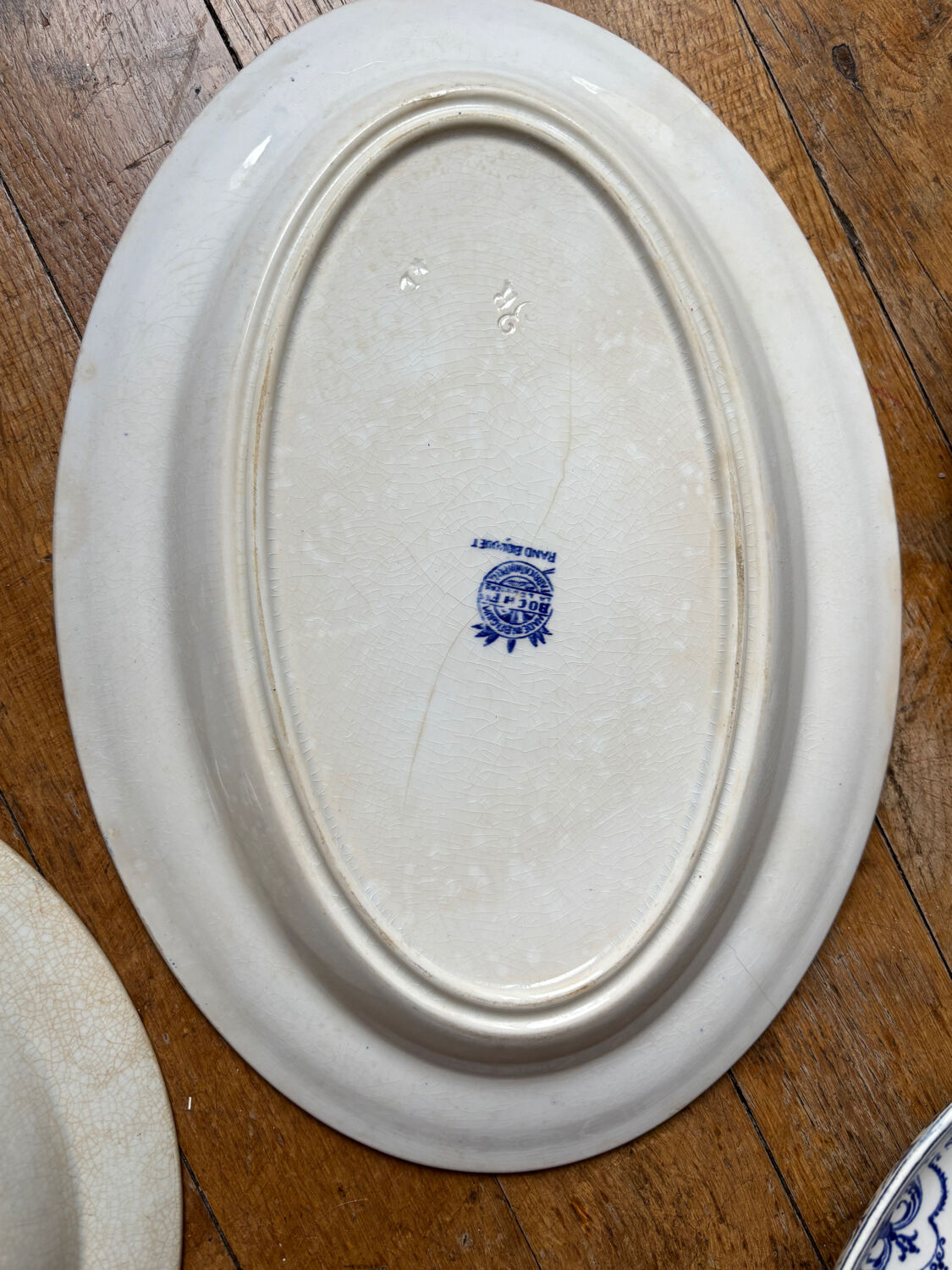 5 large serving plates, French production