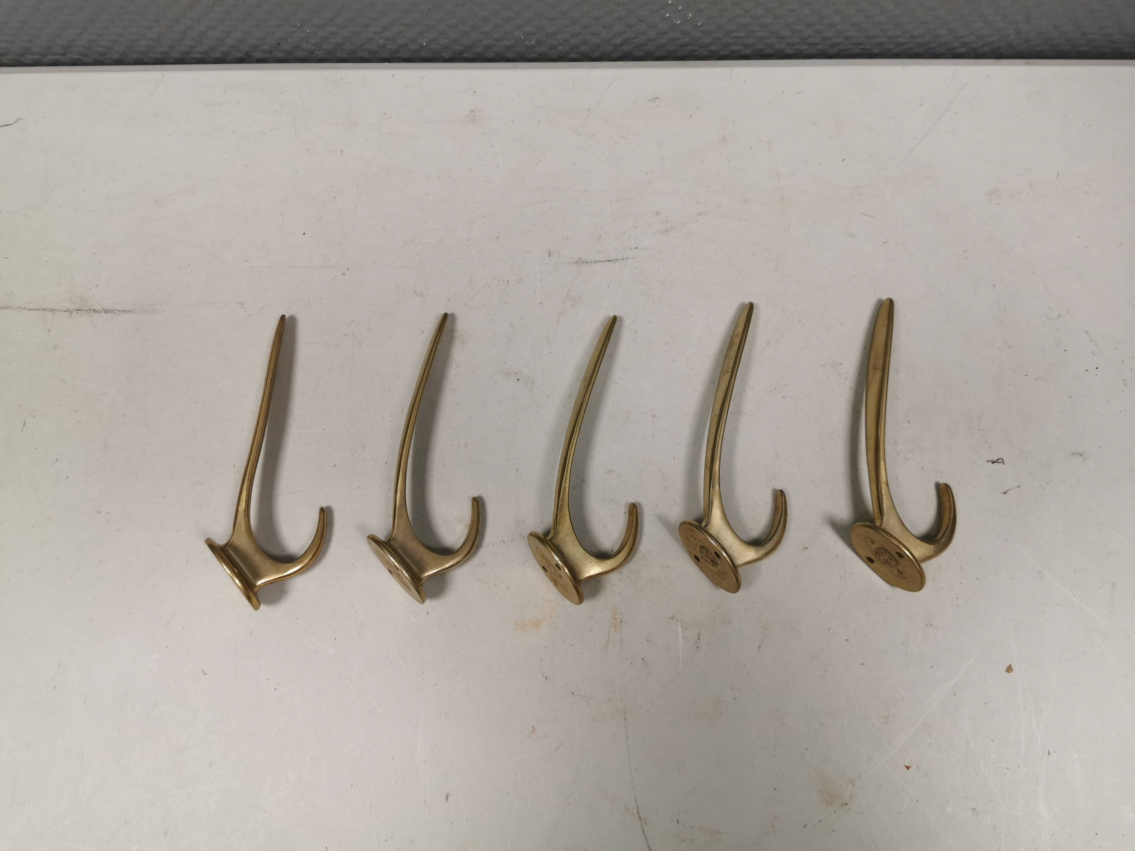 5 beautiful vintage coat hooks for your hallway, Denmark, estimated 1980s.