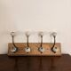 Coat Hook Rack 4 Ceramic Hooks Vintage Rustic