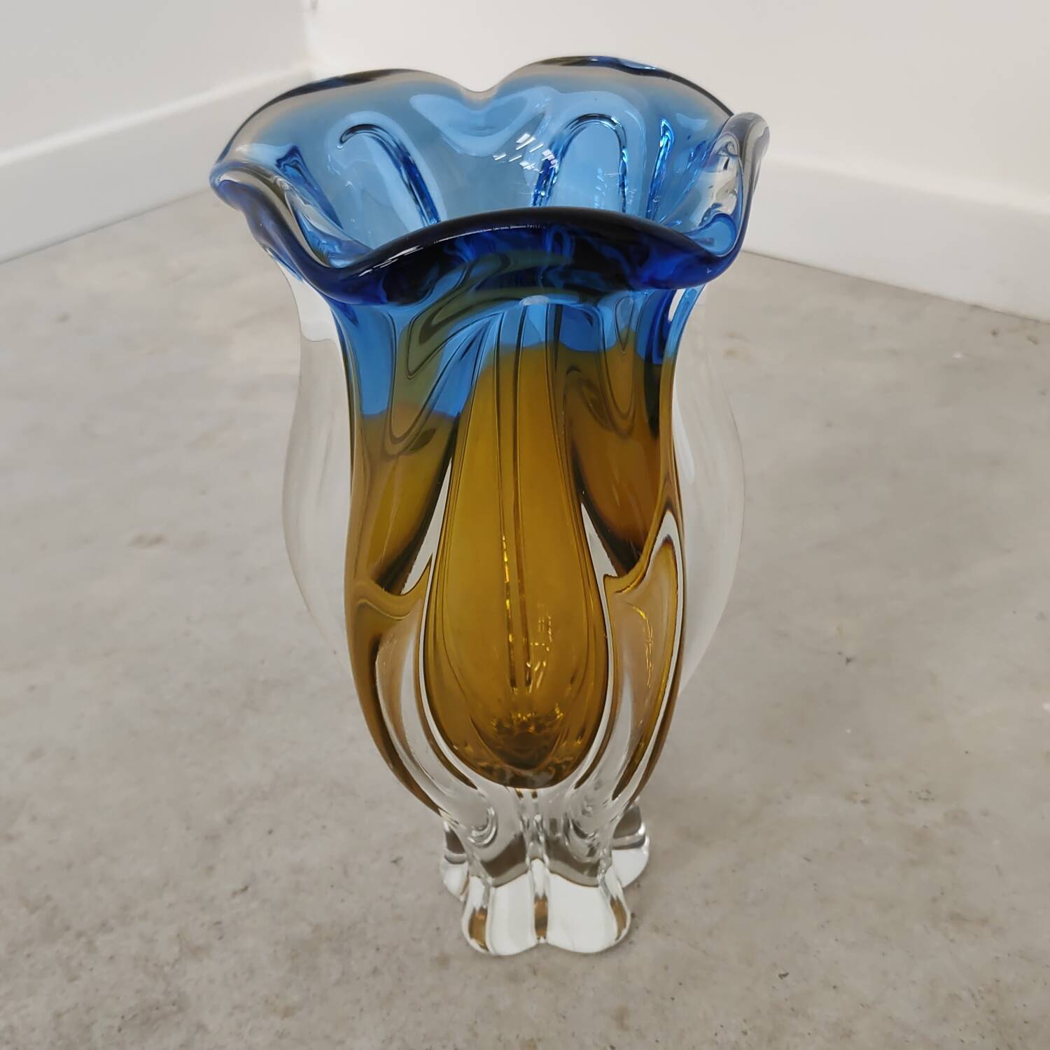 Organic vase by Josef Hospodka for Chribska Sklarna, Czechoslovakia, 1960