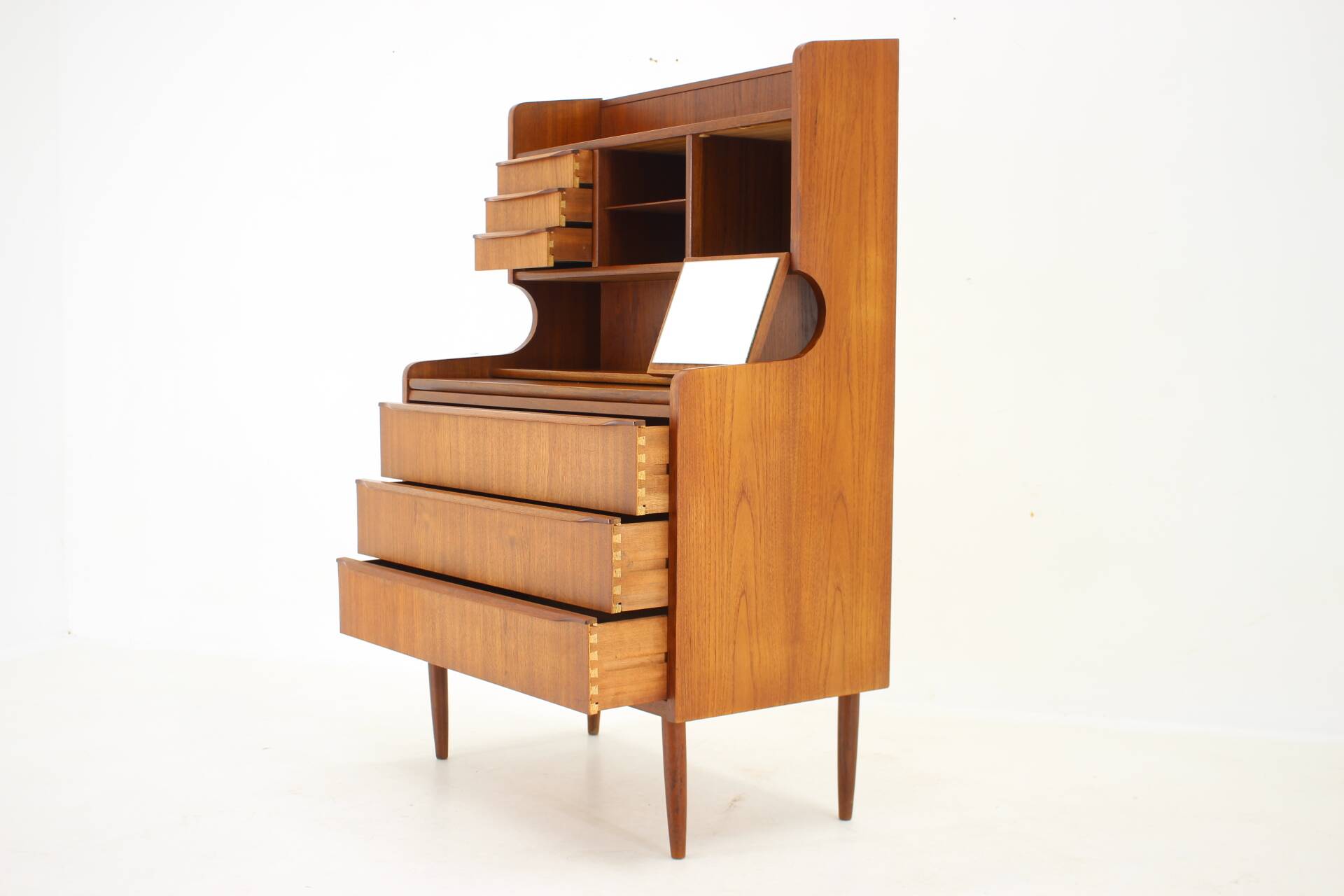 1960s danish teak writing cabinet