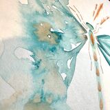 Affiche libellule bleue 30x40