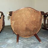 Ensemble de 4 fauteuils Louis Philippe, acajou blond, XIX°