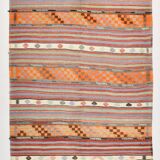 5x8 Orange & Red Striped Vintage Kilim Rug, 173x255Cm SK 32784
