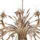 Pair of 12-burner wheat sheaf chandeliers by Hans Kogl