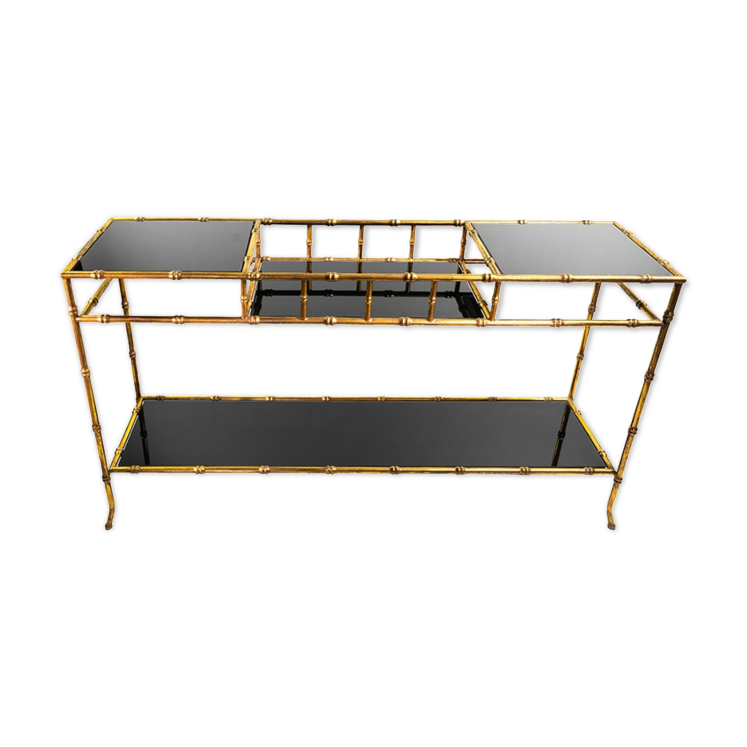 Bamboo gold metal console