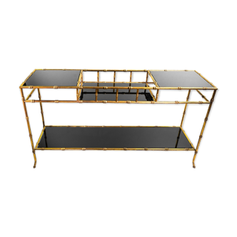 Bamboo gold metal console