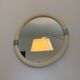 Vintage mirror round edge in white plastic and chrome diameter 46 cm