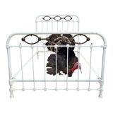 Art Deco brass almond metal bed 120x190