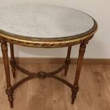 Gilded wood living room set and pedestal table