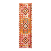 Tapis kilim vintage Herki tissé à la main en Turquie 98 cm x 322 cm