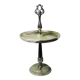 Rare display stand in green onyx and silver-plated metal, Italy, vintage 1935-1955.