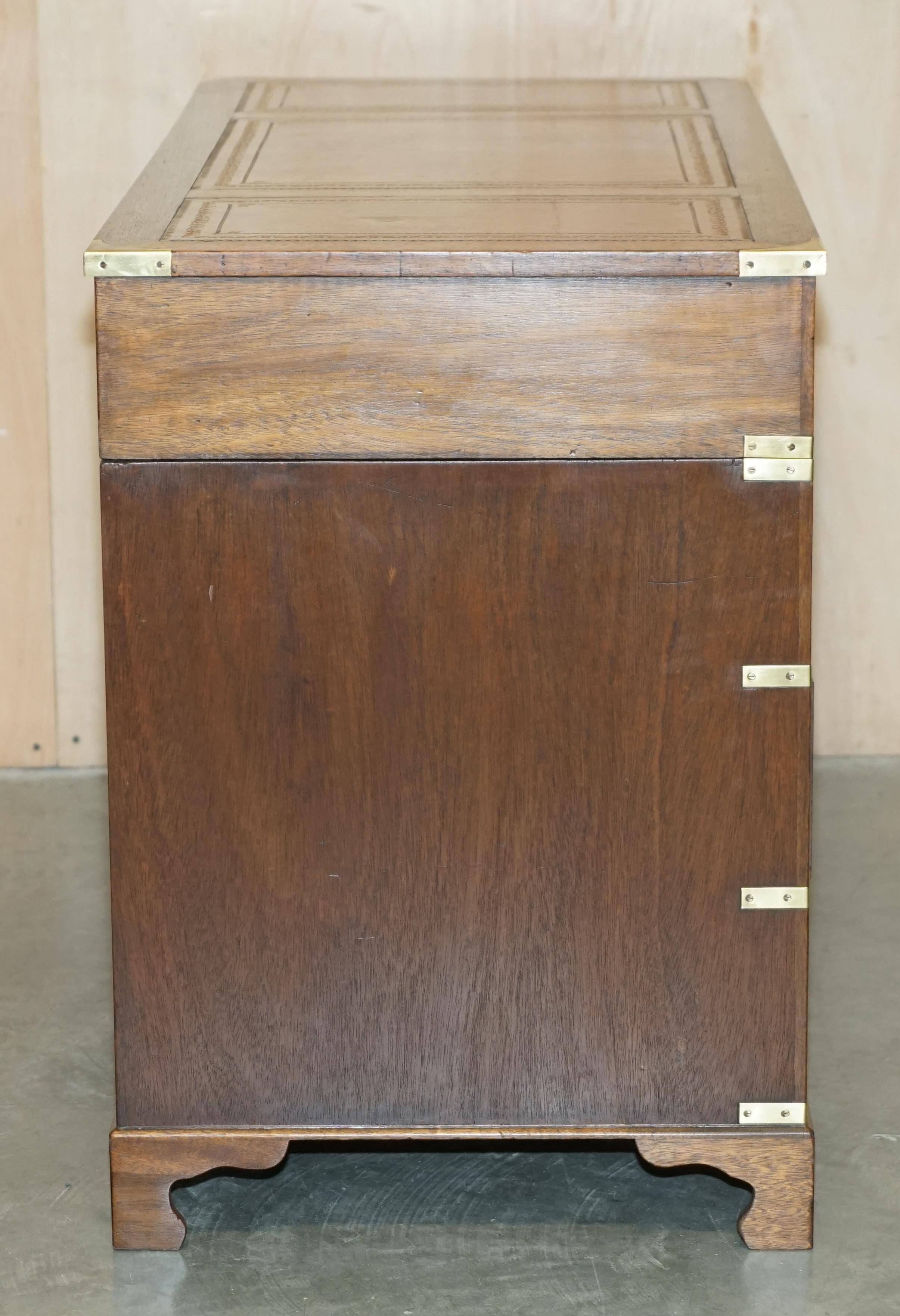 Restored leather military campaign desk Harrods Kennedy