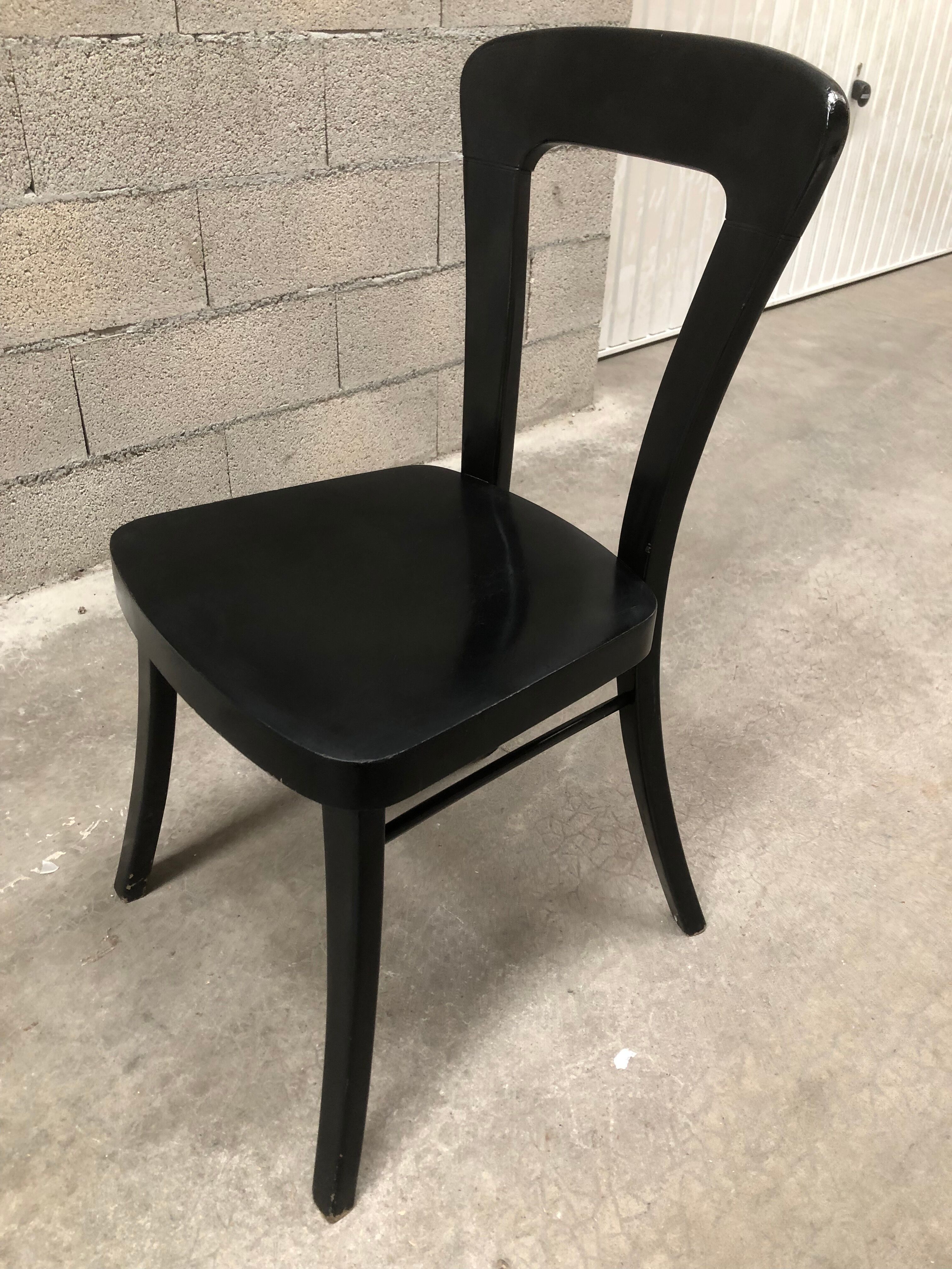 Series 12 black bistro chairs of the 70s