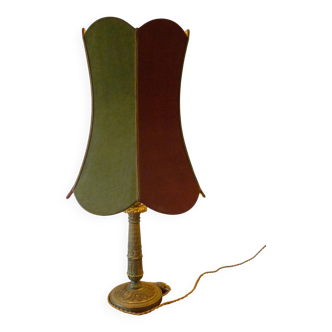 Lampe en bronze et velours 70 cm