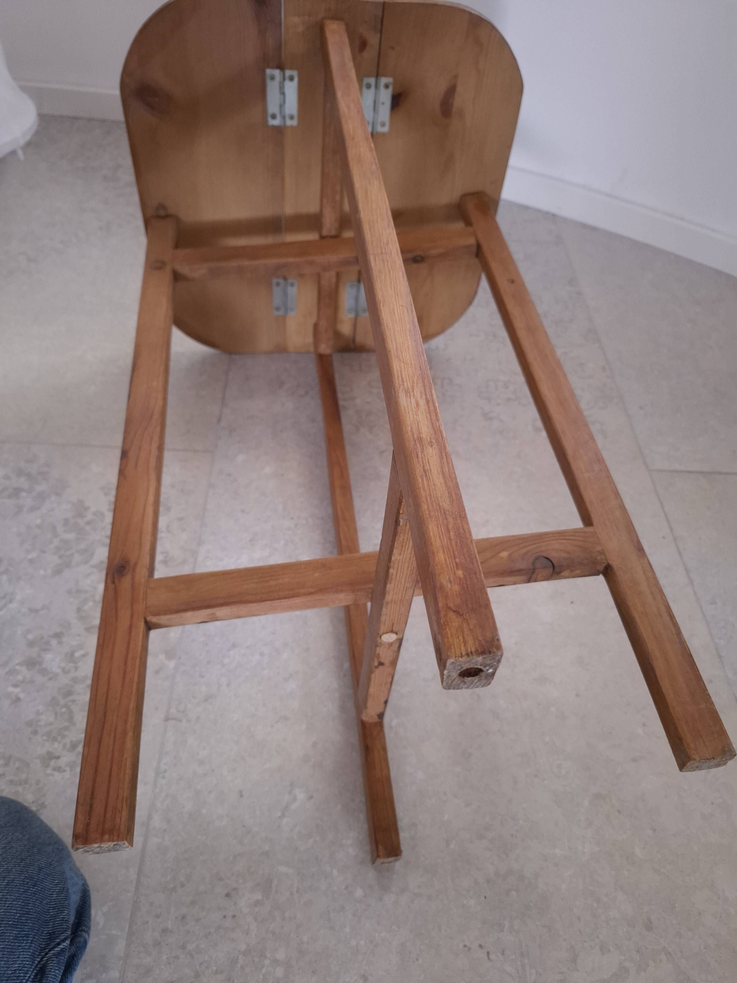 Folding wooden side table