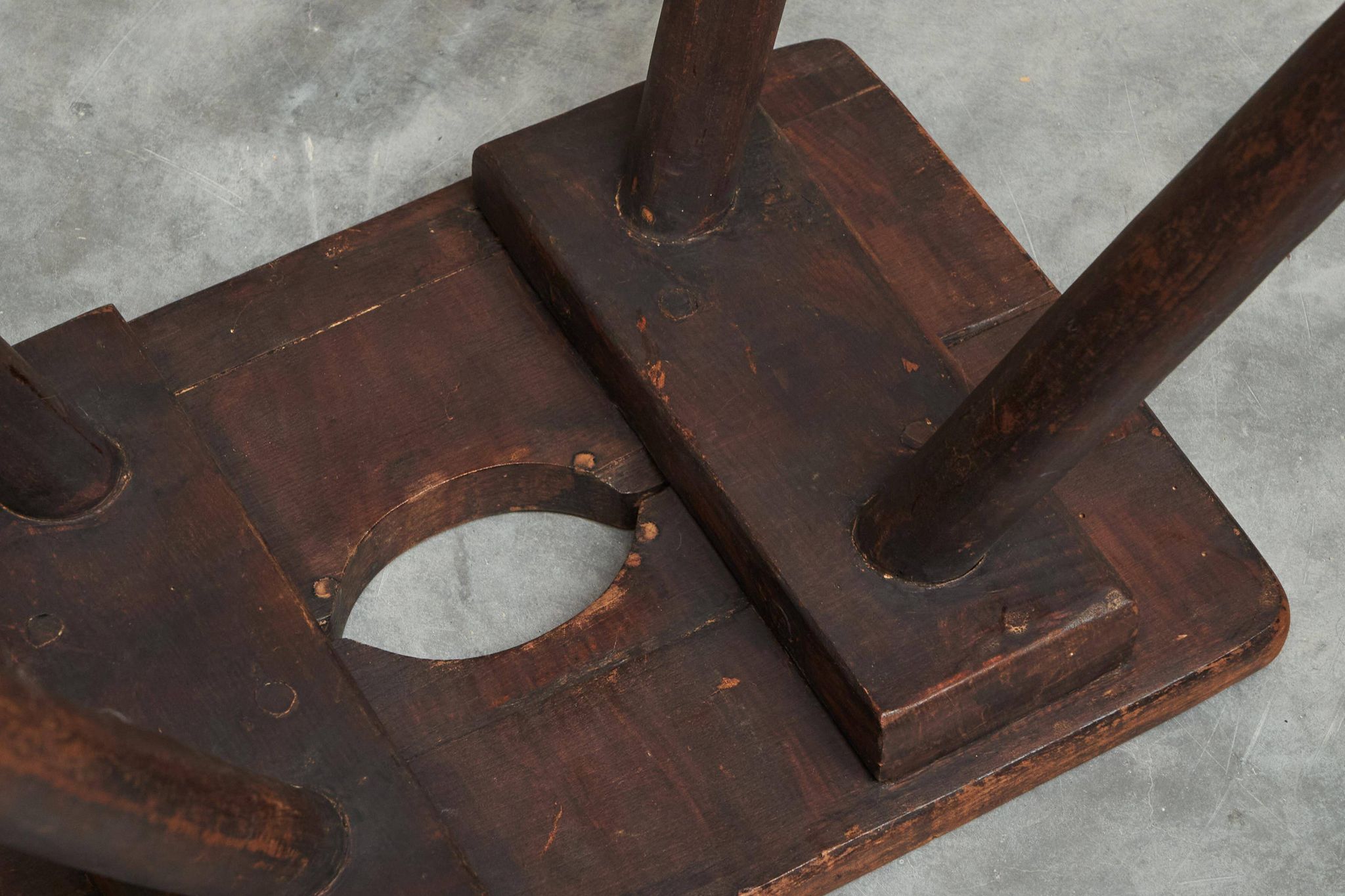 Stool or solid wood side table, mid-century style, 1950s