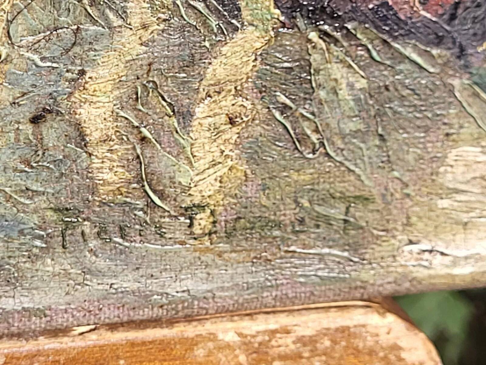 Mid 20th Century Landscape Oil Painting of Crater Lake