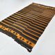 Tapis Kilim vintage rayé orange et marron 6x9, 172x291 cm