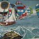 Lithograph by jean-pierre alaux (1925-2020) official painter of the navy