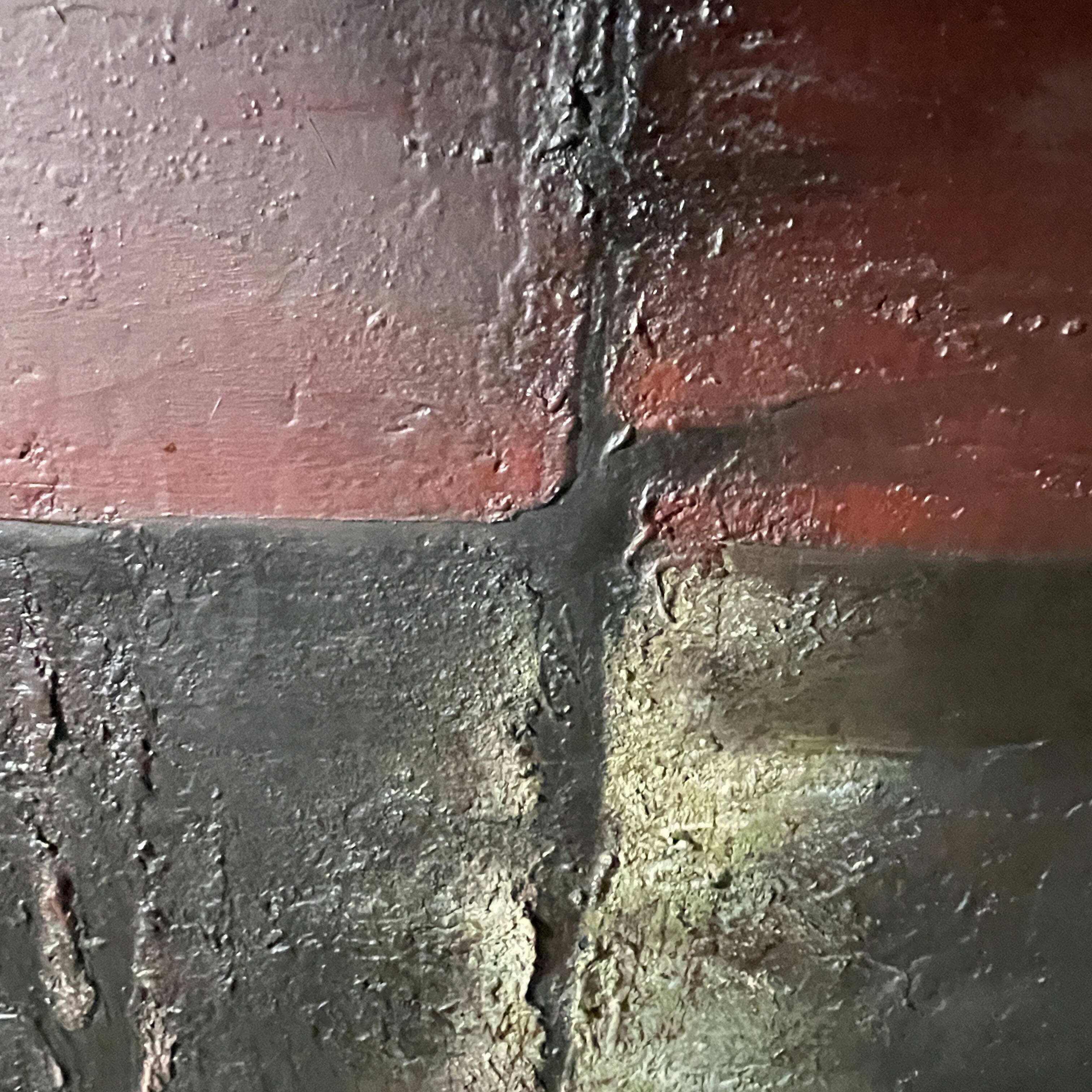 Belgian abstract painting, MACKOWIAK ERWIN "Tiss" painter oil on canvas, 1962