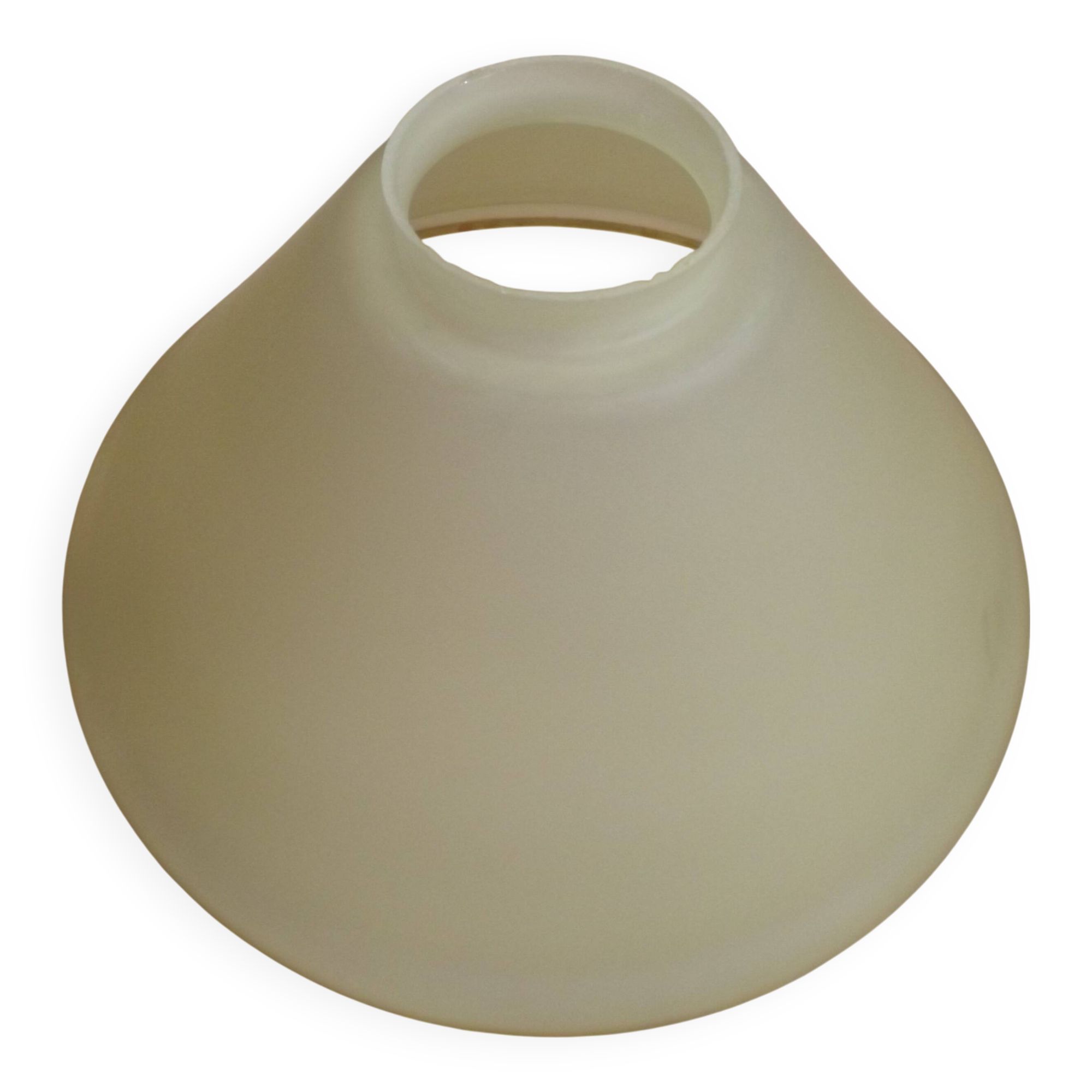 Mid-century coloured glass suspension with a gold metal border 2