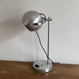 Eye ball lamp. 1970. Brushed stainless steel.