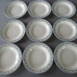 9 hollow plates Salins Récamier terre de fer