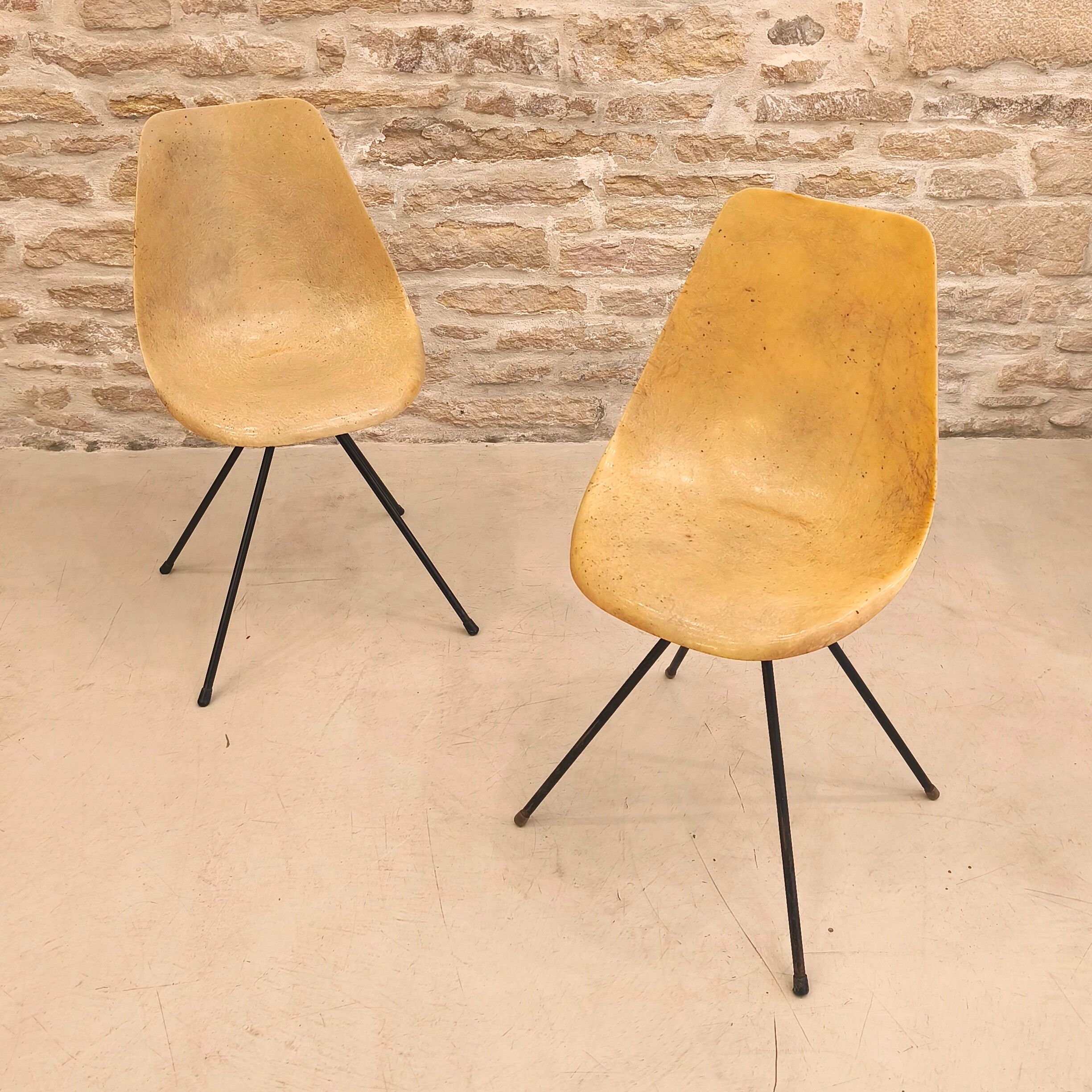 Paire de chaises design Jean Raymond Picard édition Seta, 1950