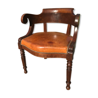 Louis Philippe old leather office chair