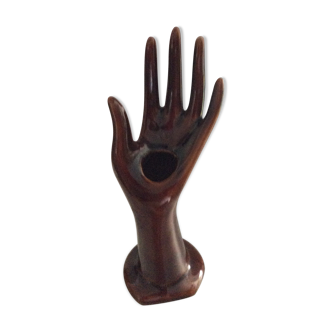 Vintage hand in brown ceramic