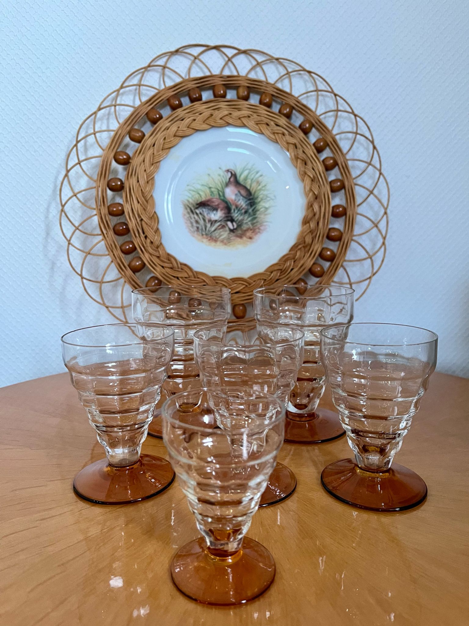 Ensemble de 6 verres vintage style Art déco