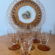 Ensemble de 6 verres vintage style Art déco