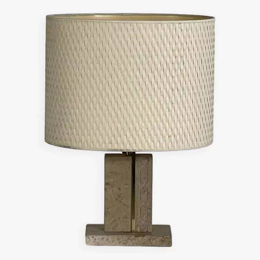 Vintage marble and brass lamp