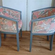 Pair of Art Deco Rosello barrel chairs
