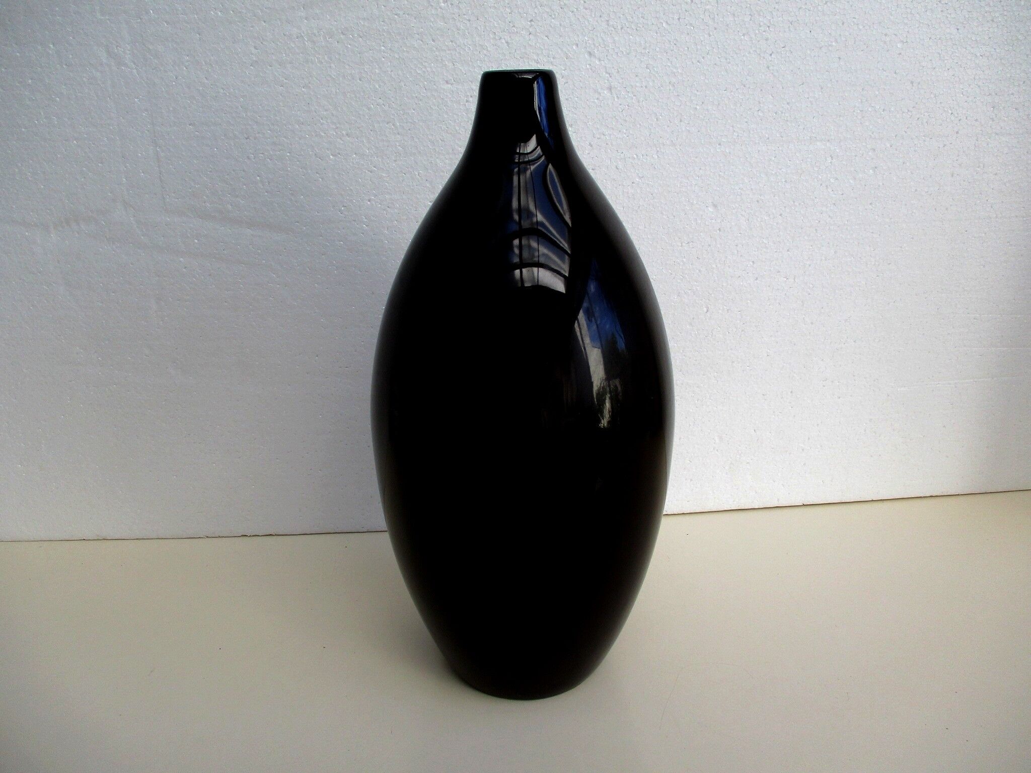 Large black ceramic vase