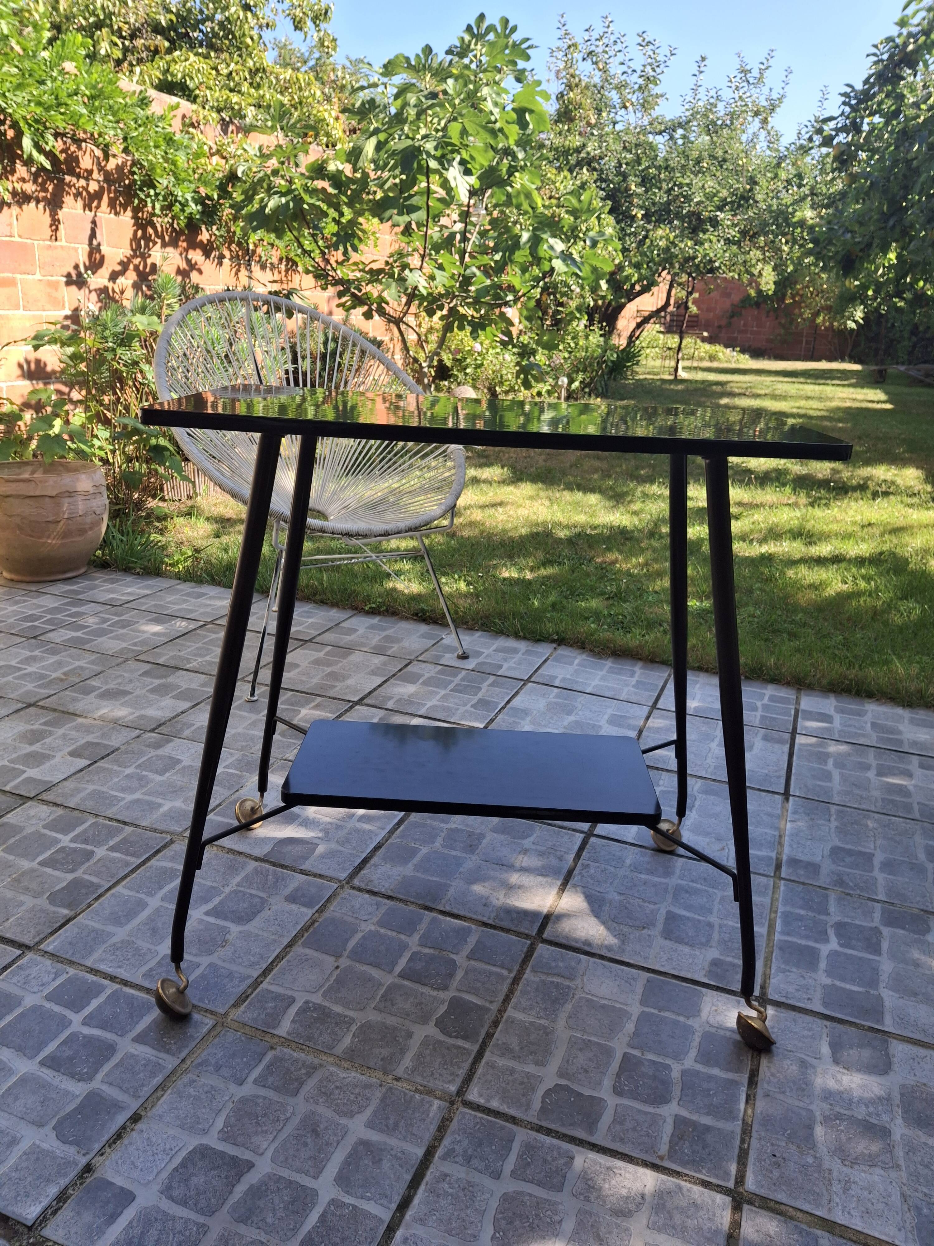 Vintage rolling dessert trolley