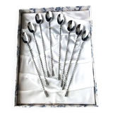 Coffret de 8 cuillères à mazagran , cocktail , glace en acier inoxydable
