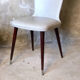 Pair of vintage 1960s chairs in grey faux leather.