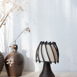 Pair of rattan lamps