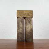 Klaus Lehmann, postmodern brutalist German pottery, sculpted column vase, 1981, ceramic