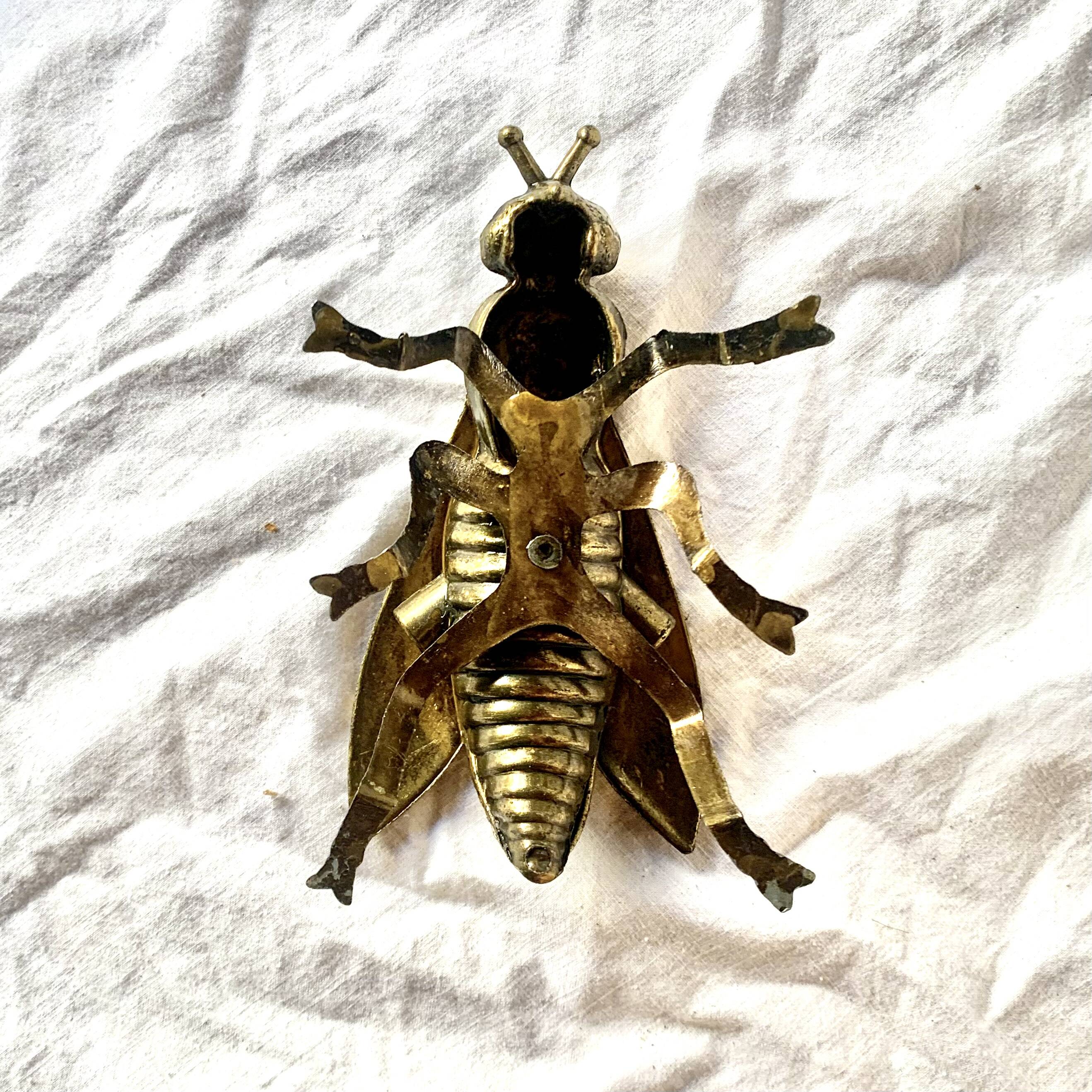 Vintage brass ashtray in the shape of a fly - Made in Italy