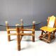 Vintage bamboo dining table, 1970s