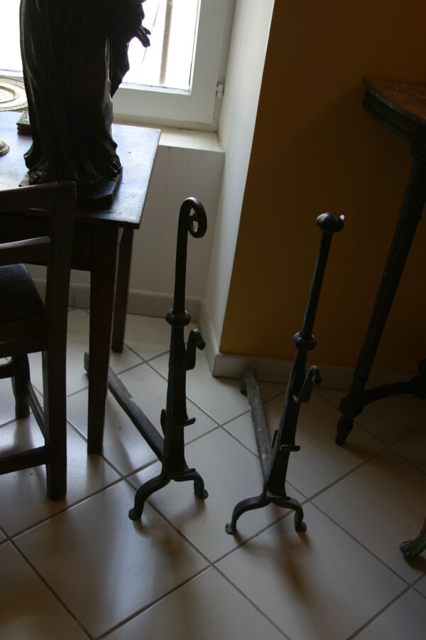 Paire de chenet en fer forgé