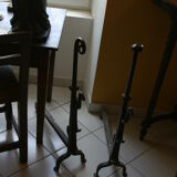 Pair of wrought iron chenet