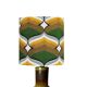 Abat-jour Boston vert H30 D30 - tissu vintage seventies
